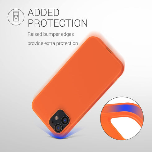 kwmobile Case Compatible with Apple iPhone 12 / iPhone 12 Pro Case - Soft Slim Protective TPU Silicone Cover - Neon Orange...