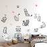 Cartoon Cats Wall Decals - MAIYU 9 Cute Kittens with Butterfly Heart Paw Print Wall Stickers for Kids Bedroom Living Room Nursery Home Decorations...