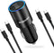 USB C Super Fast Car Charger, 60W 2-Port Fast Charging Adapter Plug + Type C to C Cable 2 Pack for Samsung Galaxy S24 5G, S24 Ultra, S24 Plus, S23...