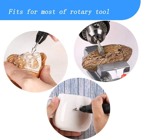 20 Pcs Diamond Burr Set, Stone Carving Sets Diamond Mounted Grinding Bits with 1/8'' Shank for Dremel Rotary Tools (60 Grit)...