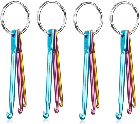 Zuoyou 4 Sets Mini Keychain Aluminum Crochet Hooks Knitting Needles 3 Sizes/Set (3mm,4mm,5mm)......