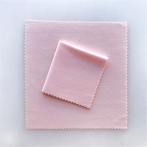 50pcs Jewelry Cleaning Cloth Pink Polishing Cloth for Sterling Silver Gold Platinum Small Polish Cloth 8x8cm...