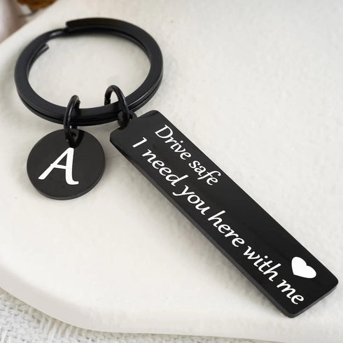 drive safe keychain for boyfriend,26-letter keychain,gifts for boyfriend on birthday christmas valentines day...