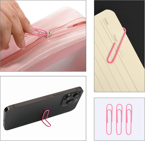 Pink Jumbo Paper Clips, 265pcs 2 Inch Paperclips,Large Pape Clips for Paperwork Ideal for Home, School and Office Use (2 in, Pink)...