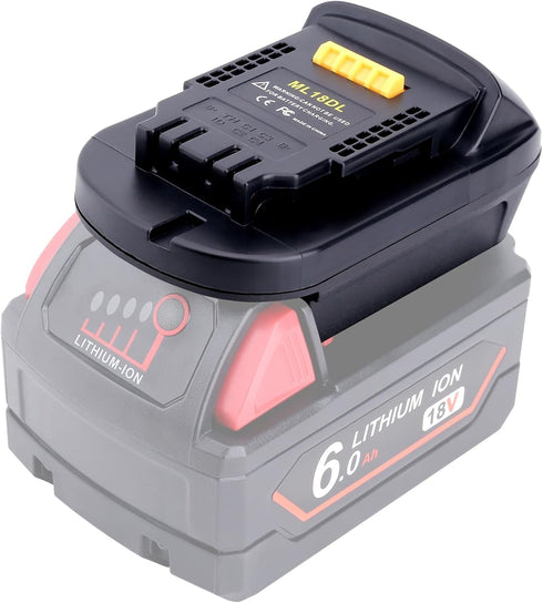 ML18DL Adapter Compatible with Milwaukee M18 18V Battery to Replacement for Dewalt 20V Battery, Battery Converter Compatible with DeWalt 20V Tools...