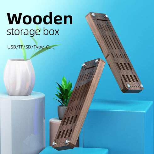 Wooden Memory Card Case TF Cards Box and USB Drive/SD Card Holder Desk,Micro SD Card Case,Memory Card Case, Memory Card Carrying Case -AJSNH01M...