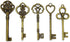 LolliBeads (TM Antiqued Assorted Skeleton Key Charm Set Necklace Pendant, Victorian Filigree Heart Royal Key Steampunk Projects...