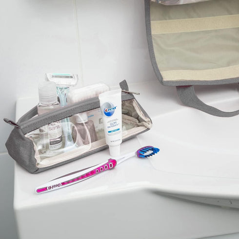 A F 4-in-1 Hanging Toiletry Bag | Roll-up Makeup Organizer With 4 Detachable PVC Zip Pouches| Travel Toiletry Bag, 600D Oxford Fabric Material Org...