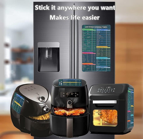Air Fryer Accessories Cook Times,Air Fryer Magnetic Cheat Sheet Set,Air Fryer Chart Magnet Sheet- Quick Reference Guide for Cooking and Frying (Ai...