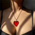 Chunky Puffy Heart Choker Necklace, Big Heart Pendant Adjustable Velvet Chain Heart Necklaces Y2K Trendy Jewelry Accessories for Women Teen Girls...