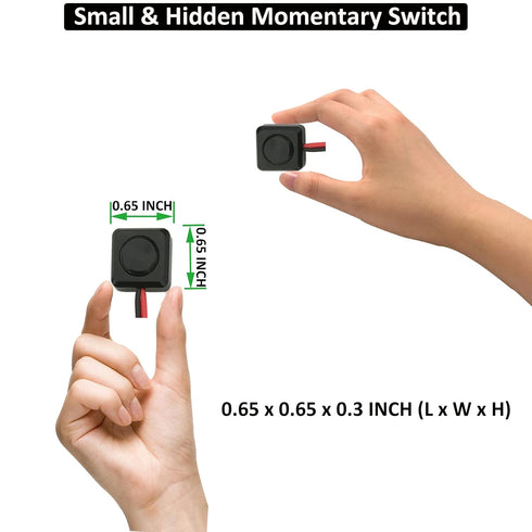 2pcs Momentary Switch 12V 24V Mini Momentary Push Button Switch, 20 Inch Prewired Mini Momentary Surface Mount Switch with Cover, Small Momentary ...
