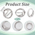 SUNNYCLUE 1 Box 8Pcs Pad Ring Settings Platinum Color Brass Adjustable Ring Blanks Finger Ring Base Rings Components Finger Ring Pad Bezels for Je...