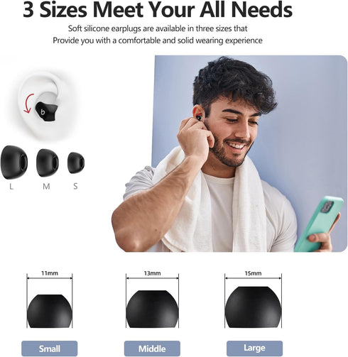 Beats Studio Buds Plus Case Cover, 2021/2023 New Beats Studio Buds, Wireless Earbuds Silicone Case Accessories with Keychain, Dark Grey...