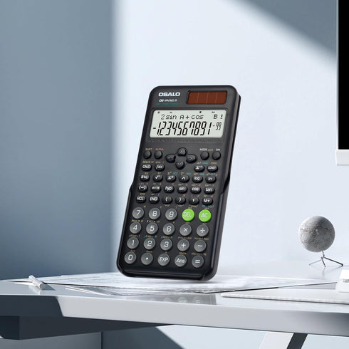 OSALO Scientific Calculator 401 Function 10+2 Digits Display Solar Battery Calculators Fraction Statistics Integral for Middle and High School Col...