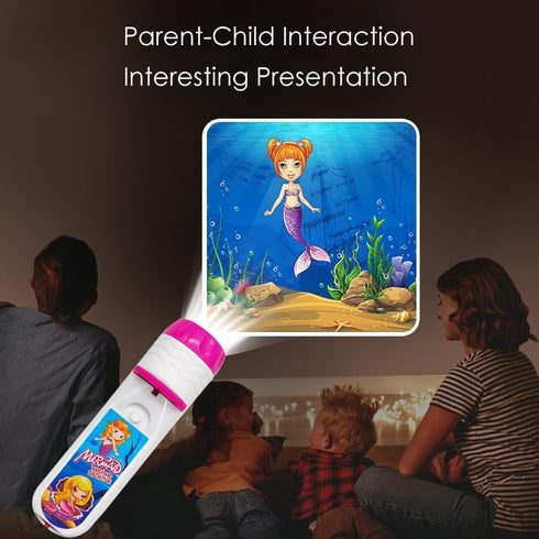 Mermaid Torch and Projector with 3 Discs 24 Images, Pink Torches Toys for Girl Age 3 4 5 6 7 Year Old Kids, Fairy Gifts for Girls, Projector Night...