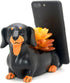 Creative Cute Daschund Pen Pencil Holder with Phone Stand Home Office Desk Accessories Decoration Black Dog Weiner Dog Dachshund Gifts...