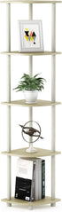 Furinno Turn-N-Tube 5 Tier Corner Display Rack Multipurpose Shelving Unit, 1-Pack, Cream Faux Marble/White...