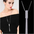 Cathercing Rhinestone Tassel Pendant Long Necklace for Women Sweater Chain Statement Necklace Choker Adjustable Elegant Jewelry Crystal Accessorie...