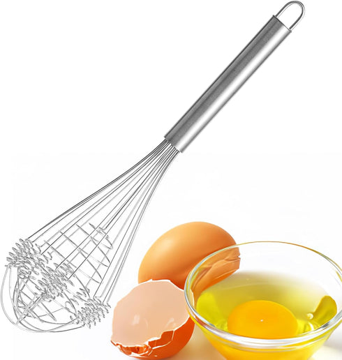 Stainless Steel Ultimate Rapid Balloon Whisk,Manual Eggbeater Hand Egg Mixer Spring Whisk Blender Stirring Beater Cream Frother Flour Stirrer for ...
