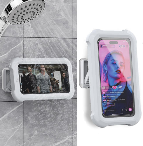 Shower Phone Holder Waterproof,480° Rotating Wall Phone Holder Mount with HD Touch Screen Guardian Phone up to 7 inch for iPhone 15 14 13 12 Pro 1...