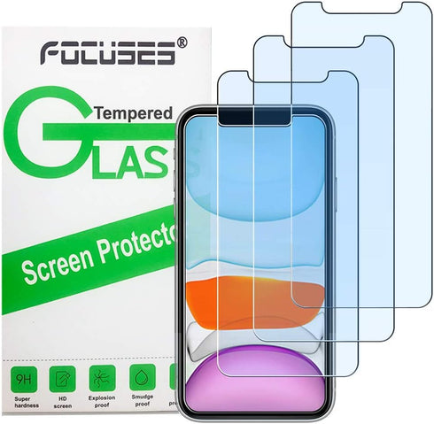 iPhone 11 Screen Protector, iPhone XR Screen Protector, Anti Blue Light Tempered Glass Film for iPhone XR & iPhone 11,3-Pack...