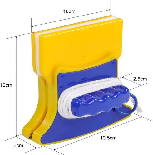 GOTOTOP Window Cleaner Magnetic Window Cleaner Tools,Double-Sided Window Cleaner, Shape Magnetic Glass Wiper with 2 pcs Cotton, Window Squeegee To...