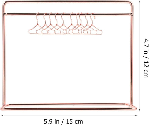 Toddmomy 1 Set Mini Doll Clothes Rack Mini Doll Clothes Hanger Doll Garment Rack with Hangers Miniature Metal Doll Hangers Doll Wardrobe Furniture...