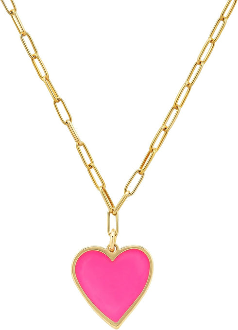 Tewiky Cute Heart Necklace Tiny 14k Gold Heart Pendant Choker Necklaces Small Gold Love Open Heart Chain Necklace for Women Dainty Gold Necklace G...