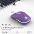HZD LED Wireless Mouse, Slim Silent Rechargeable Mouse, 2.4G Portable USB Optical Mouse with Type C Adapter, 3 Adjustable DPI Levels 1600/1200/800...