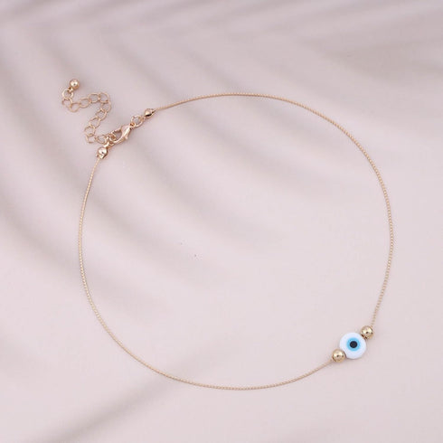 Boho Evil Eye Choker Necklace Vintage Evil Eye Necklace Choker Gold Demon Eye Necklace Chain Blue Eye Necklace Chain Protection Necklace Jewelry f...