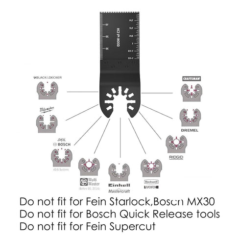 10 pcs Wood Universal Quick Release Saw Blades 1-3/8" Oscillating Multitool Blade Compatible with Fein Multimaster, Dremel Multi-Max, Dewalt, Craf...
