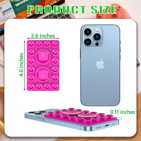 Silicone Suction Phone Holder Mount,Silicon Adhesive Phone Accessory for iPhone and Android, Hands-Free Mirror Shower Phone Holder,TikTok Videos a...