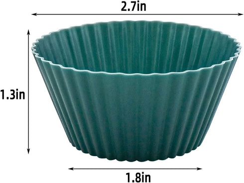 24 Pack Silicone Baking Cups Reusable Muffin Liners Non-Stick Cup Cake Molds Set Cupcake Silicone Liner Standard Size Silicone Cupcake Holder Sili...