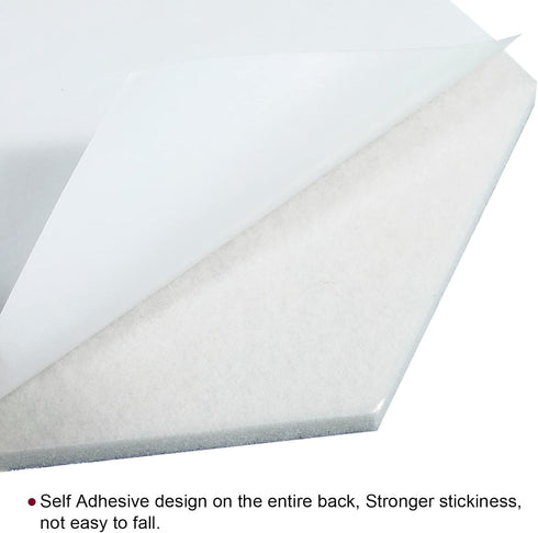 PATIKIL Hexagon Felt Board Tiles, 8 Pack Self Adhesive Moon Wall Pin Bulletin Board with Push Pins for Photos Memos Home Office Decor, Pink...