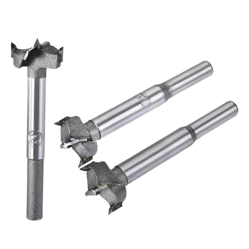 uxcell Forstner Wood Boring Drill Bits 20mm 21mm 22mm Dia. Hole Saw Carbide Alloy Steel Tip Round Shank Cutting for Hinge Plywood Wood Tool 3in1 S...