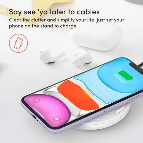 Playa by Belkin Wireless Charger 10W (Wireless Charging Pad Compatible with iPhone 12, iPhone 11, Galaxy, Pixel, AirPods, More) No Power Adapter (...