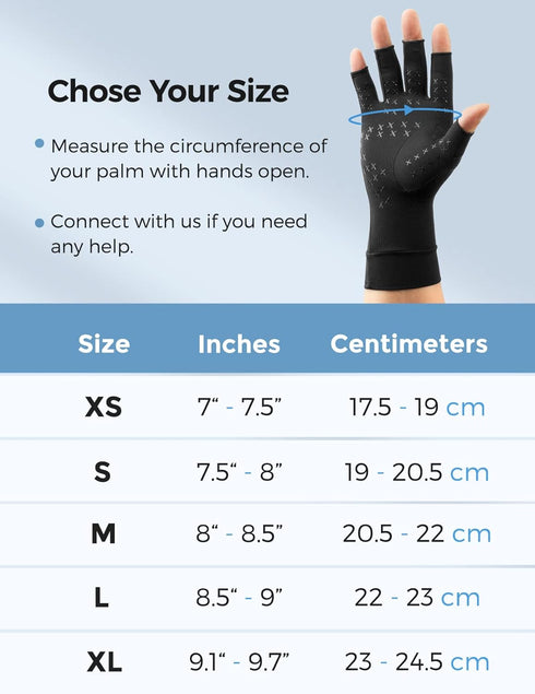 FREETOO Copper Arthritis Gloves for Carpal Tunnel Pain Relief, Strengthen Gloves to Alleviate Hand Pains,Swelling, Fingerless Computer Typing Glov...