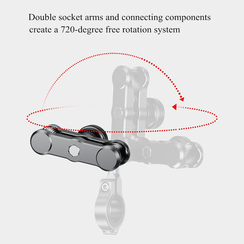 BRCOVAN Anti-Theft Aluminum Alloy Double Socket Arm Compatible with RAM Mounts B Size 1'' Ball Mounting Base & Bike Motorcycle Phone Holder (Mediu...