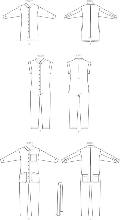 McCall's Sewing Pattern M8243 - Misses' and Women's Romper, Jumpsuits and Belt, Size: B5 (8-10-12-14-16)...