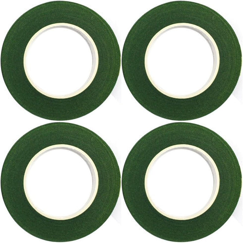DECORA 4 Rolls 1/2" by 120 Yard Dark Green Floral Tape for Stem Wrap DIY Floral Craft and Arrangement Supply...