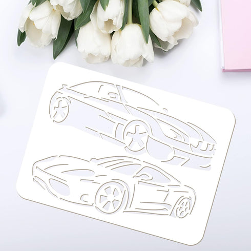 FINGERINSPIRE Sport Car Stencil 8.3x11.7inch Reusable Roadster Painting Stencil DIY Art Classic Car Pattern Decoration Template Racing Stencil for...