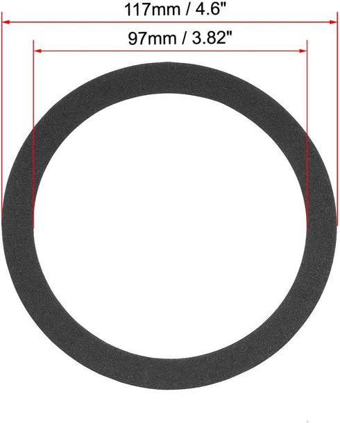 uxcell Black 4.5 Inch EVA Foam Speaker Edge Surround Rings Replacement Parts for Speaker Repair or DIY 2Pcs...