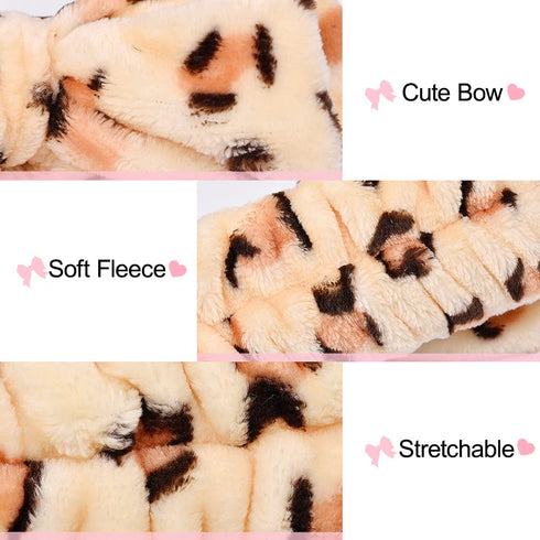 IKOCO Makeup Headband, 4Pcs Spa Headband for Washing Face, Soft Bow Skincare Headbands for Women Girls...