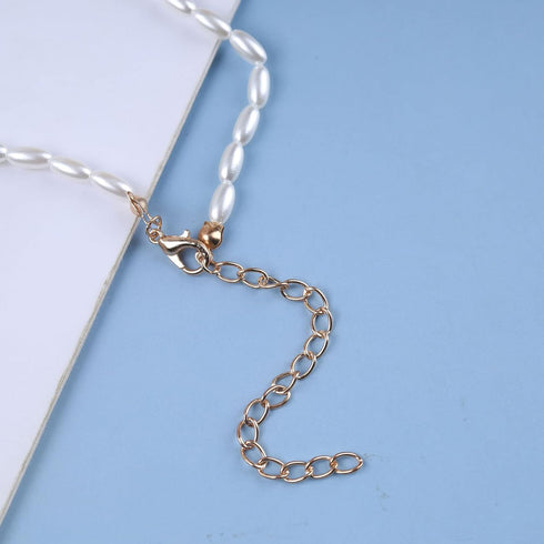 Boho Layered Pearl Ankle Bracelet White Pearl Toggle Ankle Bracelet Vintage T Bar Anklet Bracelet Baroque Pearl Foot Chain Jewelry for Women...