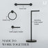 Marmolux Acc 14 Inches Hand Towel Holder Matte Black - Bathroom Hardware Black Towel Bar - Towel Rack Towel Hanger - Stainless Steel Wall Mount Ba...