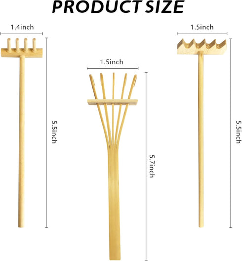 Artcome Mini Table Zen Sand Garden Rake Tool Set - with Rakes Sand Brush Spoon Bamboo Tube Tabletop Meditation Sand Zen Garden Tools, Zen Garden A...