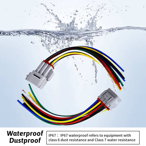 12 Pin Connector Waterproof Electrical Connector Plug Automotive Wire Pigtail Cable for Car Vehicle Motorcycle, Trucks, Boats, Trailers, Electric ...
