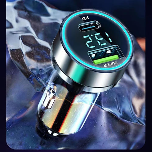 60W USB C Car Charger Adapter with Voltage Detection, PD30W+QC3.0 Fast Charge Cigarette Lighter Plug for iPhone/Android/Samsung/iPad Pro and More...