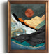 YUMKNOW Boho Mountain Wall Decor - Unframed 12x16, Mid Century Modern Nature Wall Art for Living Room, Teal Bathroom Decorations, Bedroom Pictures...