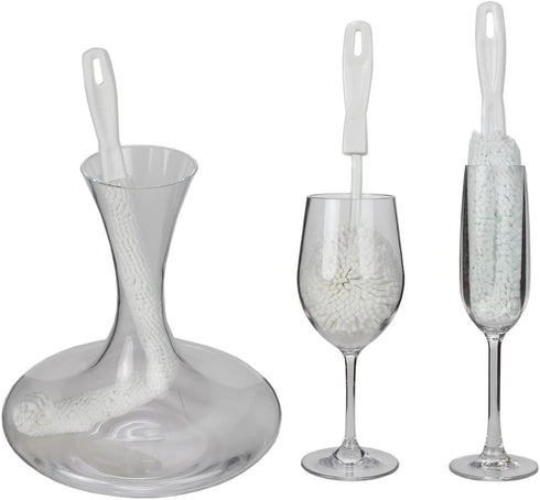 Lily's Home Decanter Cleaning Brush Set, Glassware Cleaning Brushes for Hard to Reach Areas, Ideal for Champagne Flutes, Beer Mugs, Baby Bottles a...